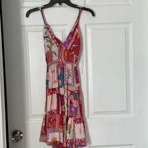 Angie patchwork mini dress